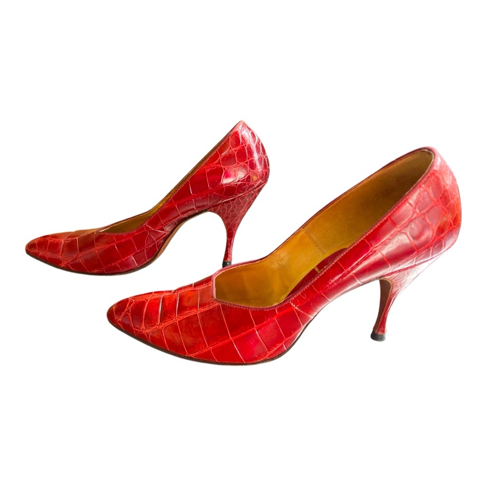 Vintage Red Alligator Pumps